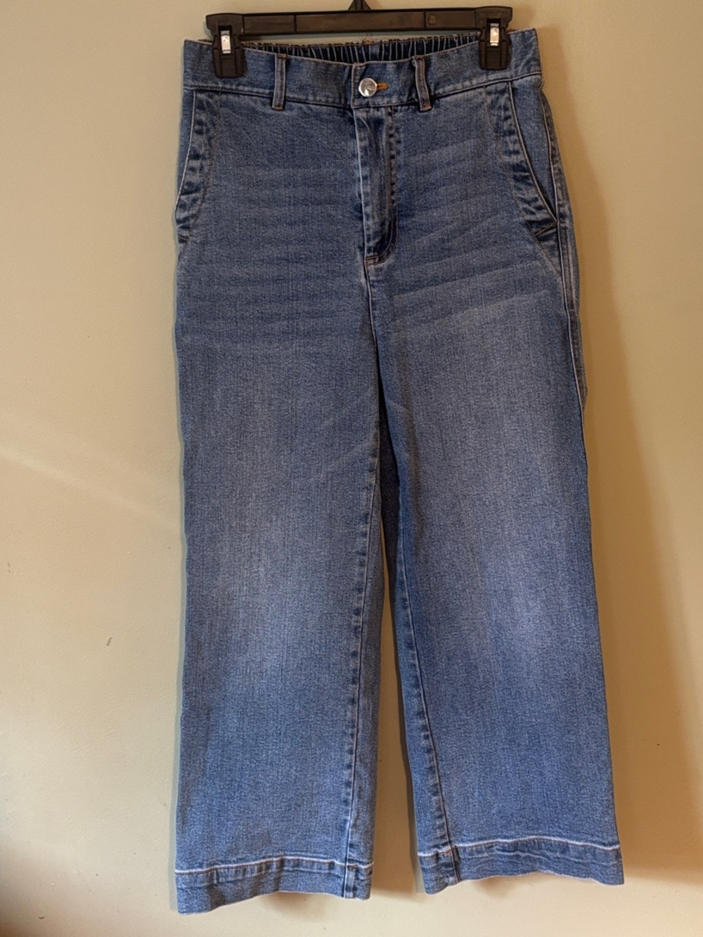 UGG Etna Pants Cropped Wide Leg Blue Jeans. Size M - Picture 1 of 5